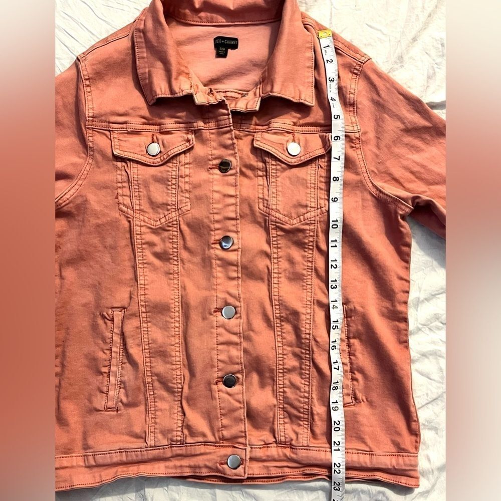 Coco+Carmen Women's Pink Tone Cotton Blend Button Up Jacket w Pockets Size S/M - Picture 9 of 15